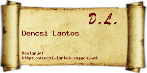Dencsi Lantos névjegykártya